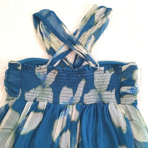 MSSP Max Studio Womens Silks Halter Bustier Empire Flair Skirt Dress/Size M - Picture 6 of 11